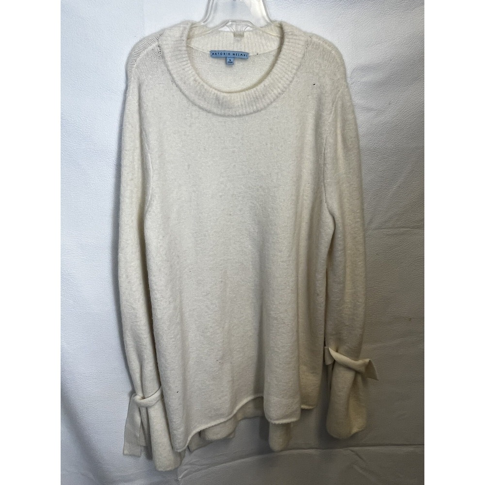 Antonio Melani Women's Ivory Long Sleeve Wool,nylon Alpaca Sweater Size Small